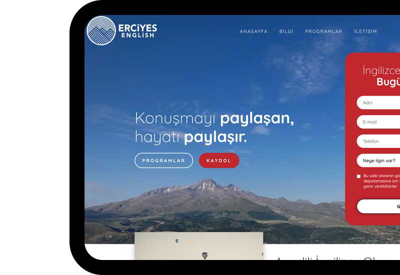 Erciyes English - website design